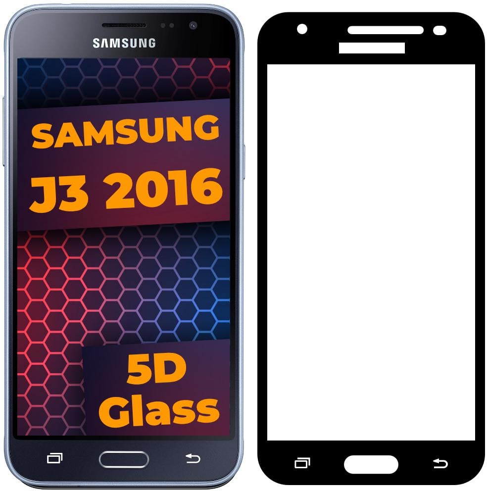 Стекло 5D Samsung Galaxy J3 2016 J320 защитное Full Glue Black (22696) Стекло 5D Samsung Galaxy J3 2016 J320 защитное Full Glue Black (22696)