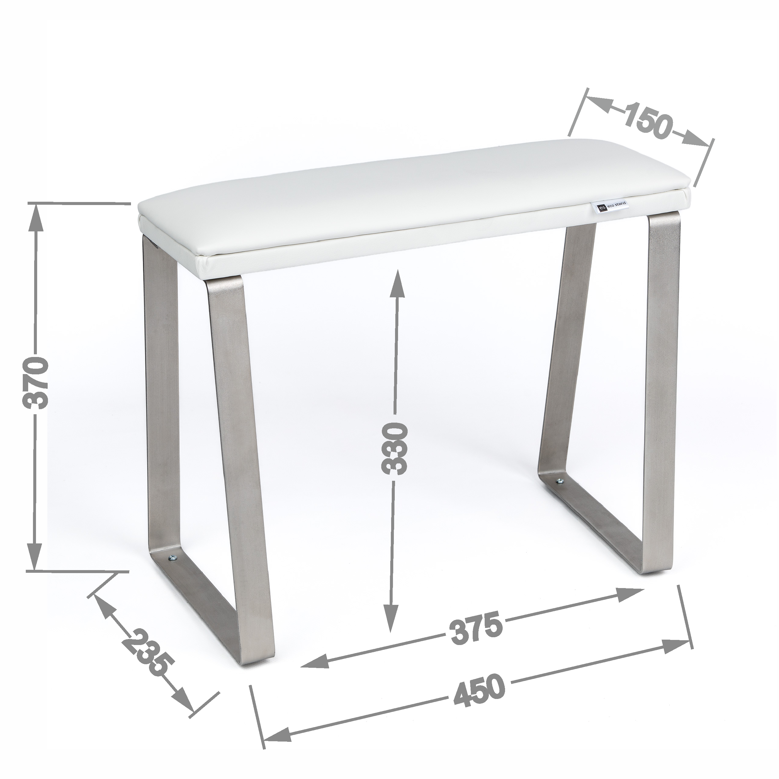 Педикюрная подставка для ног eco stand PADIX на металлических ножках Белый (26398065) - фото 6