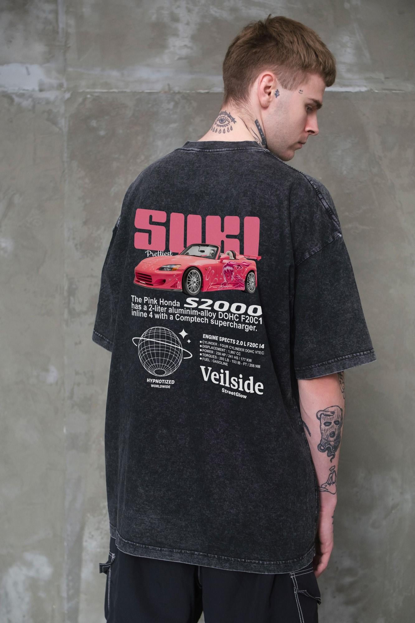 Футболка мужская оверсайз Without Washed вываренная с принтом Suki S/M Black (S8049626) Футболка мужская оверсайз Without Washed вываренная с принтом Suki S/M Black (S8049626)
