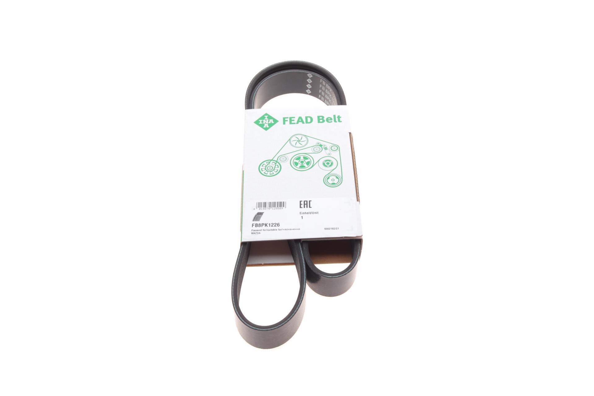 Ремень генератора INA Mazda 3/5/6 2.0 DI/CD 02-10 8PK1226 (FB 8PK1226)