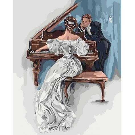 Картина по номерам Идейка Люди Волшебная мелодия любви 40х50 см (КНО4539-mt)