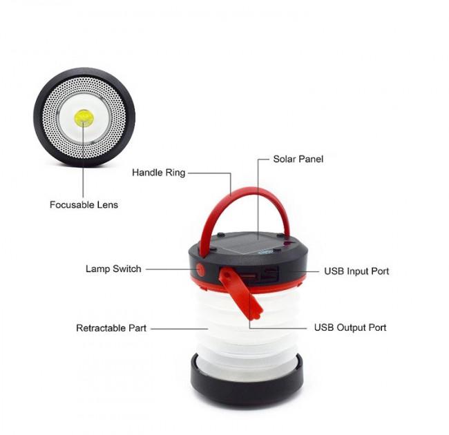 Складывающийся фонарь SUNROZ Solar Camping Lantern для путешествий на солнечной батарее Черно-красный (SUN4345) - фото 3 Складывающийся фонарь SUNROZ Solar Camping Lantern для путешествий на солнечной батарее Черно-красный (SUN4345) - фото 3