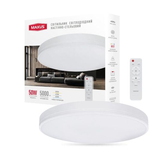 Світильник світлодіодний настінно-стельовий з пультом Maxus Functional Ceiling light 3CCT 50W (1-MFCL-5041-01-C) - фото 4