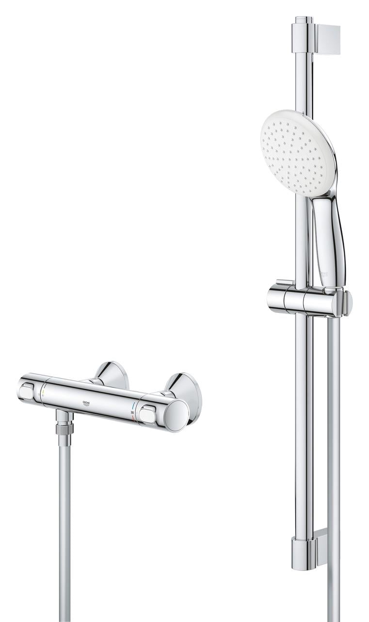 Термостат для душу Grohe Grohtherm 500 з душовим гарнітуром (34796001) - фото 6 Термостат для душу Grohe Grohtherm 500 з душовим гарнітуром (34796001) - фото 6