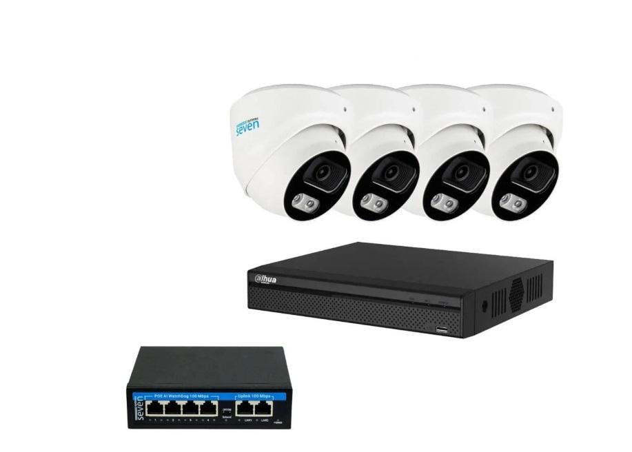 Комплект IP-видеонаблюдения Dahua DH-IP1114OW-2MP на 4 купольные 2 Мп IP-камеры
