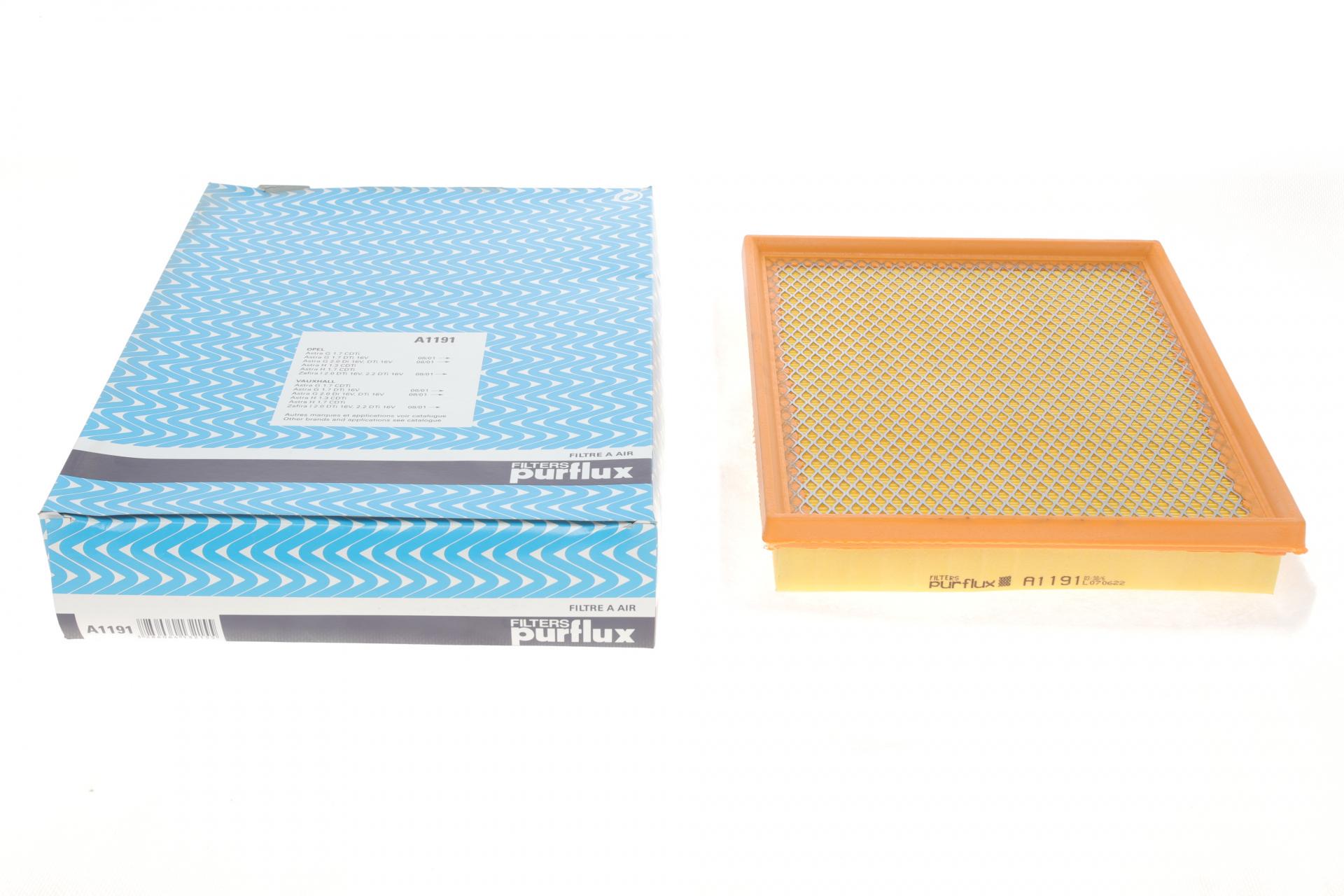 Фильтр воздушный PURFLUX для Opel Astra G/H 1,3-2,0CDTI 99- с поролоном (A1191)