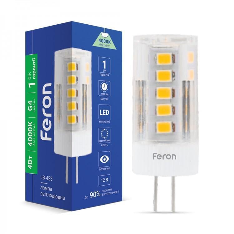 Світлодіодна лампа капсульна Feron LB-423 4W 12V 33LEDs G4 4000K (27830344)