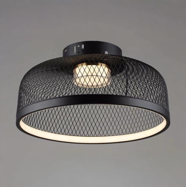 LED-люстра потолочная Valeso с металлическим плафоном в сетку 3000/6500К IP20 B YH1348/56W BK+GD 28W Черный (28685842)