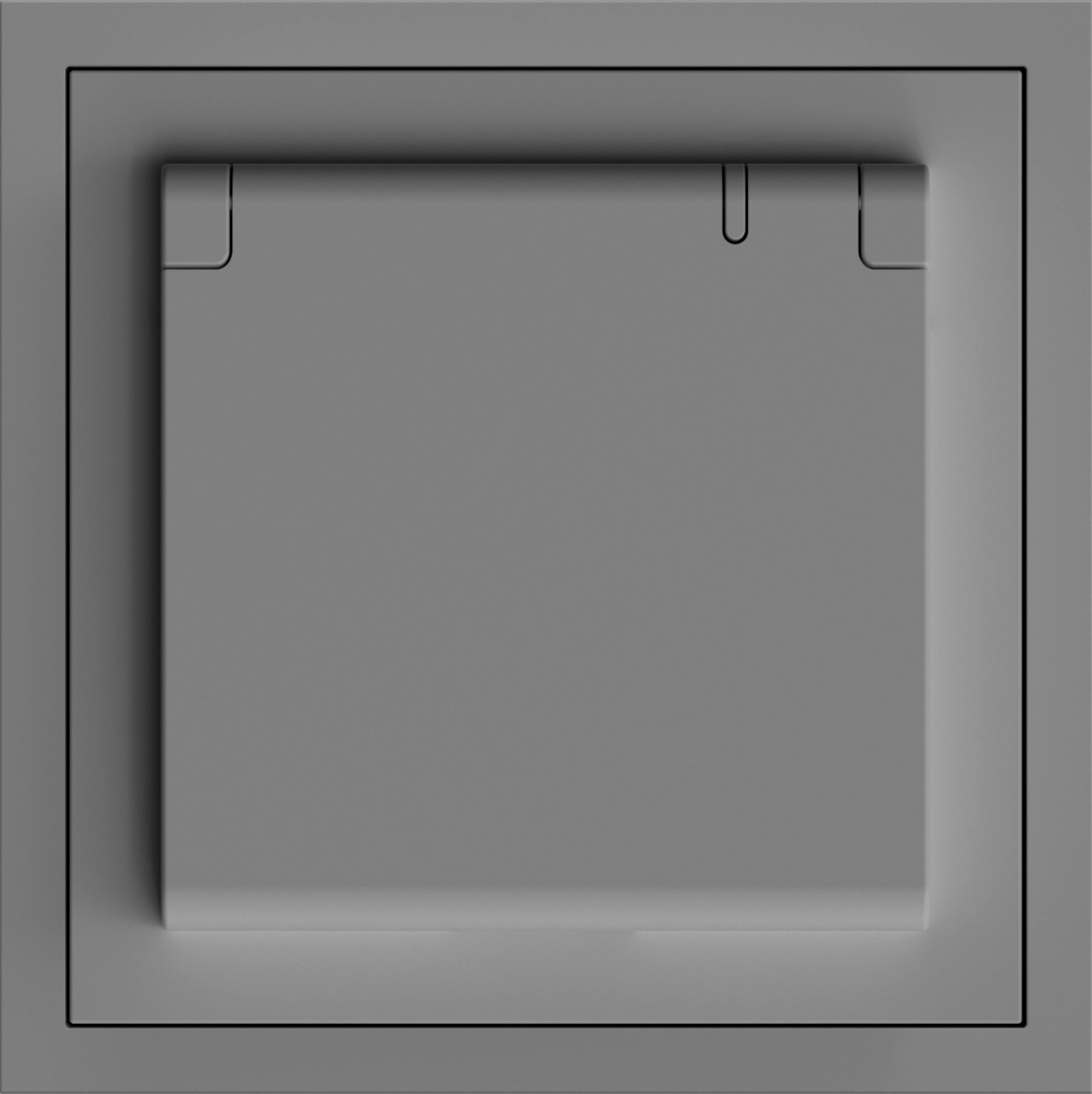 Розетка одинарная ARDERO Soft с заземлением/крышкой и шторками 16А Серый (ER131-G)