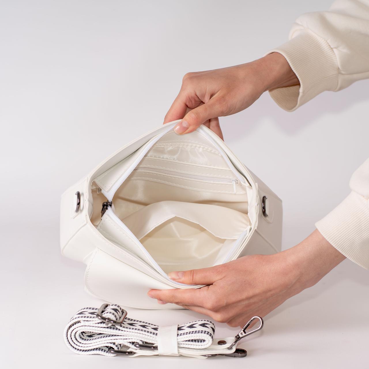 Сумка жіноча крос-боді XENIA № 41-24 з еко-шкіри Білий - фото 3