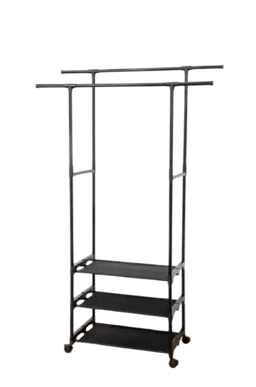 Вешалка для одежды с полочками для обуви 9605 Черный (33608)