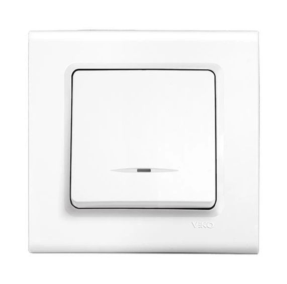 Выключатель одинарный VIKO Linnera с подсветкой Белый (31446160)