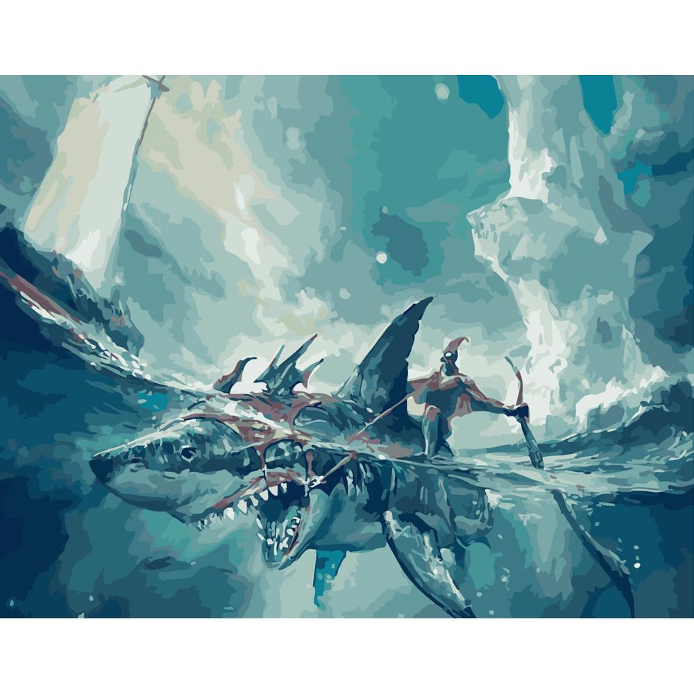 Картина по номерам Strateg Премиум Морской гигант 40х50 см (GS384)