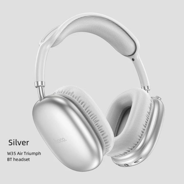 Навушники бездротові Hoco Triumph BT headphones W35 Air Silver BT5.3 AUX/TF 45h Срібний - фото 5