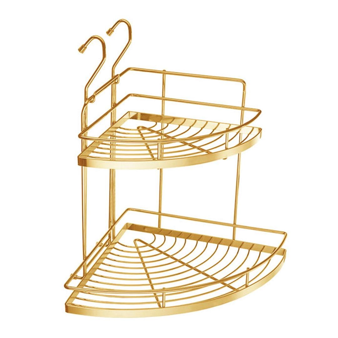 Полка на рейлинг угловая Lemax двухярусная Латунь (YJ-G209 ОТ)