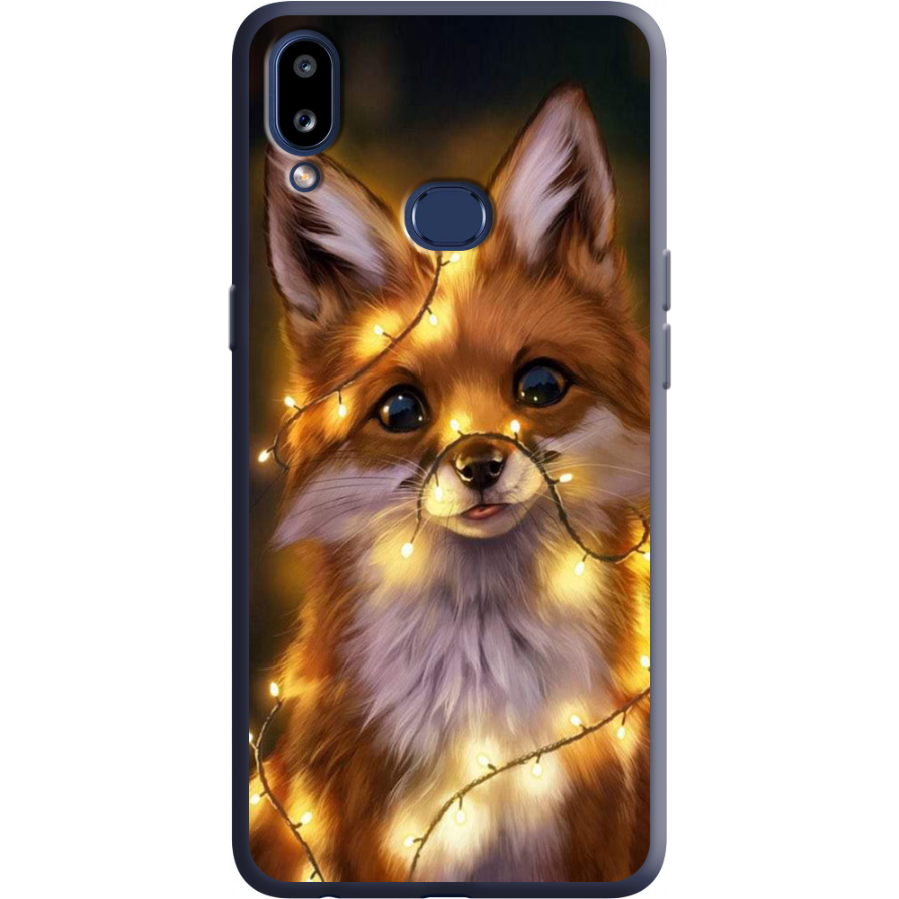 Чохол Boxface Samsung A107 Galaxy A10s Різдвяна Лисичка Синій силікон (37944-up2399-38657)