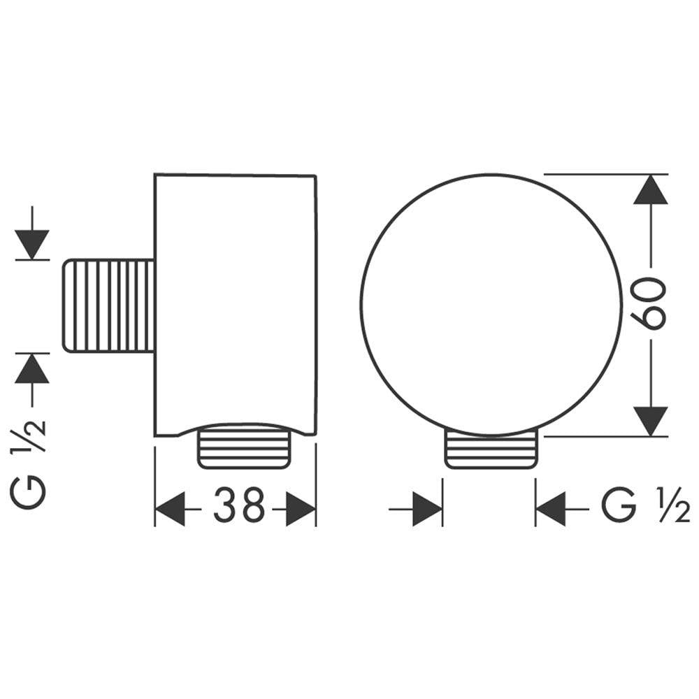 Подключение душевого шланга Hansgrohe AXOR Starck 27451800 Сатин (170747) - фото 2