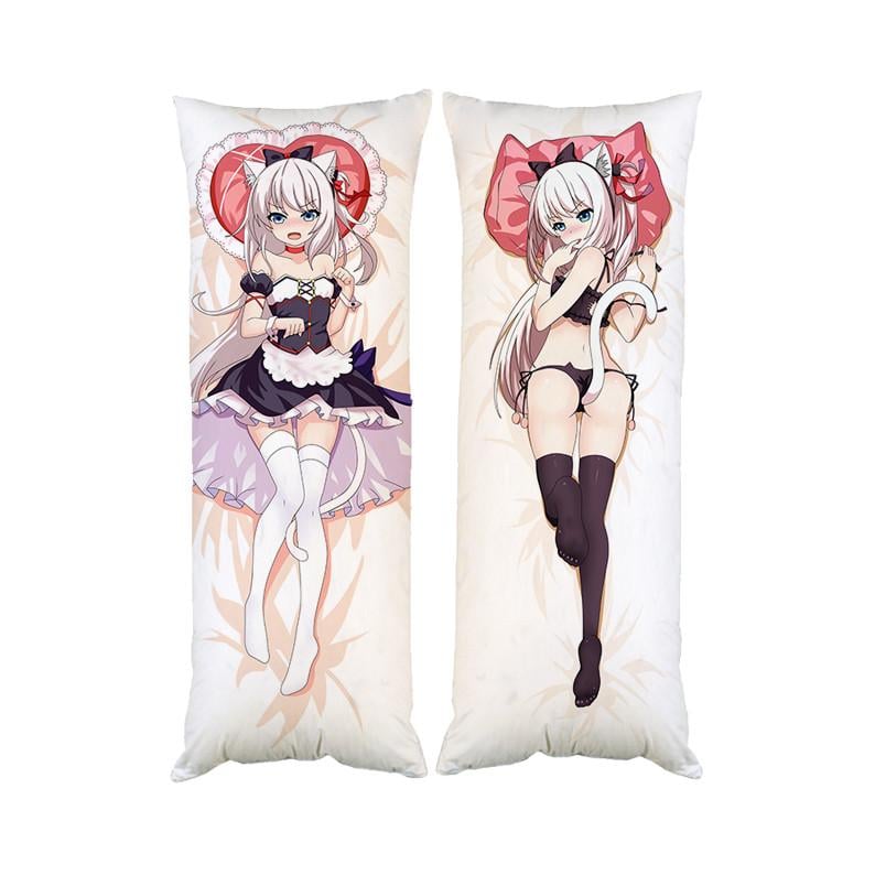 Подушка дакимакура Неко Кошка Девушка декоративная ростовая для обнимания 40x100 см (1330964806)