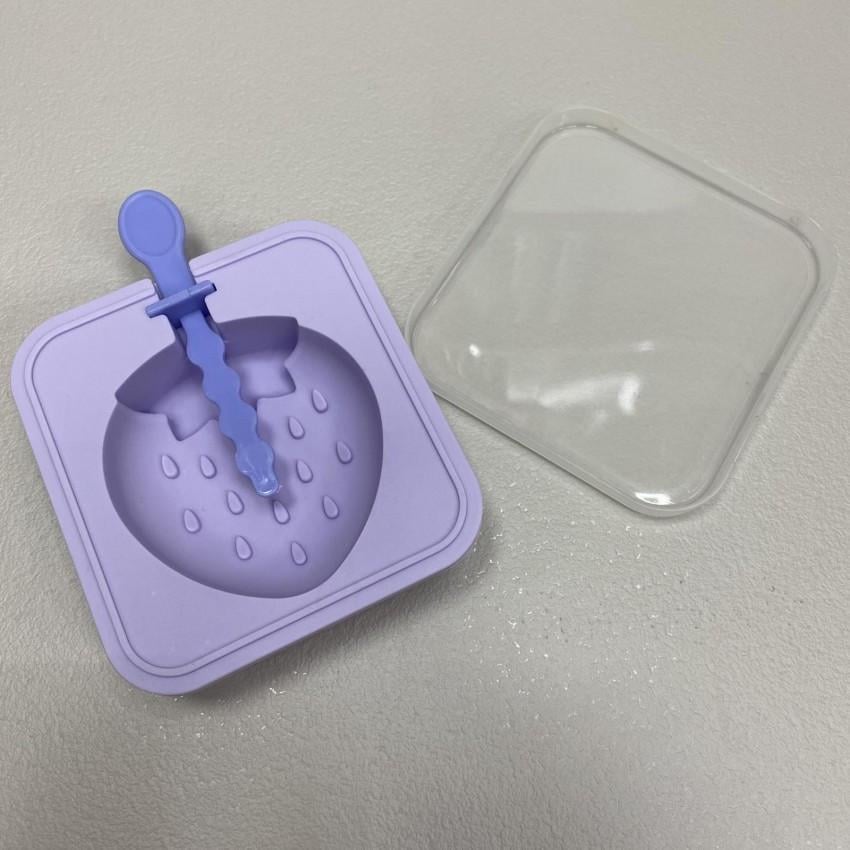 Форма для мороженого Stenson 8861 Клубника силиконовая с пластиковой крышечкой (2093127276)