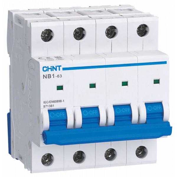 Автоматичний вимикач CHINT NB1-63 DB 4P 2A 6кА C (179743)