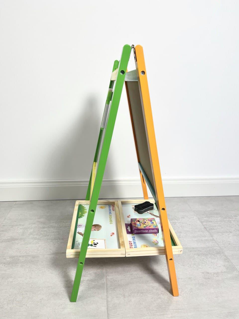 Детский мольберт двухсторонний магнитный напольный с полочкой - фото 8 Детский мольберт двухсторонний магнитный напольный с полочкой - фото 8