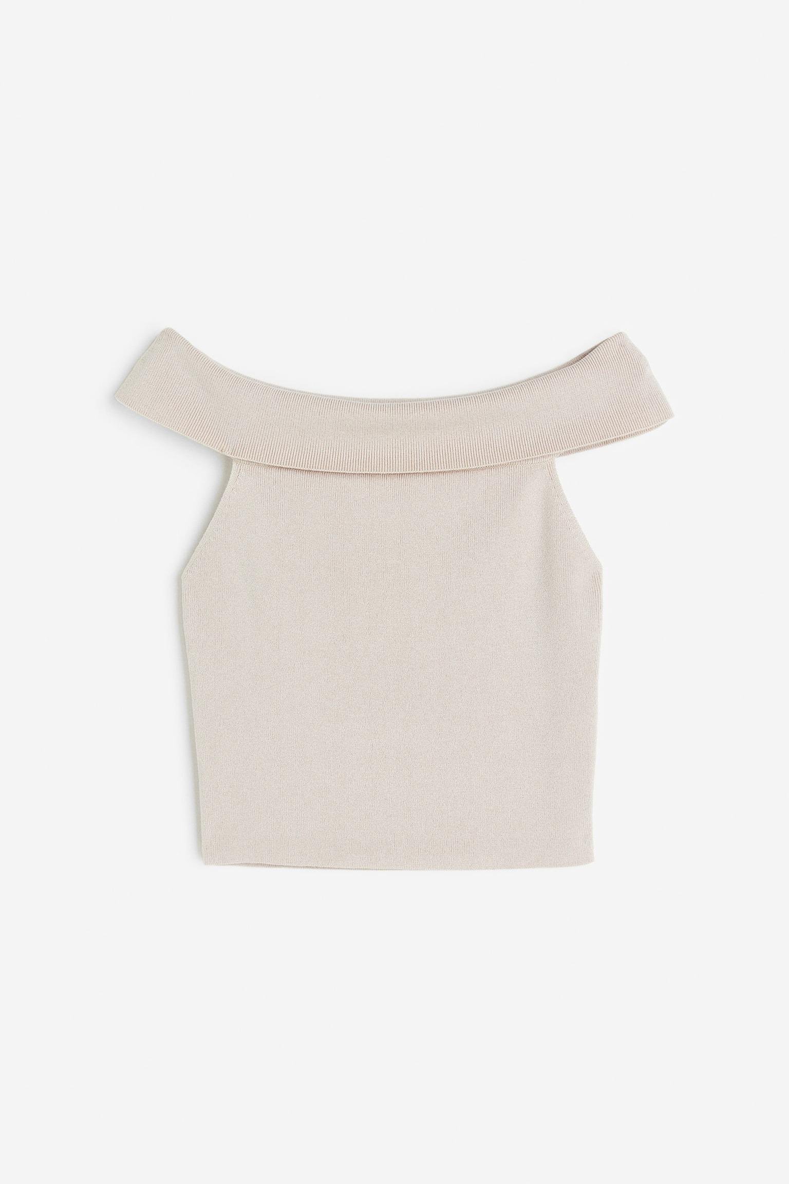 Топ H&M 1155363П M Светло-бежевый