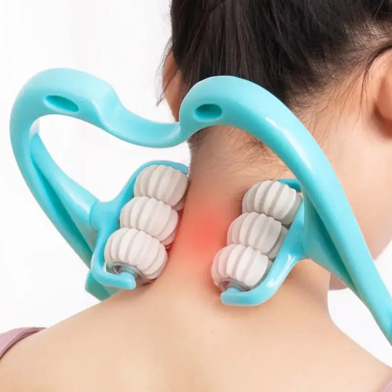 Массажер для шеи Neck Stretcher ручной роликовый с вращающимися рельефными роликами 360° - фото 2