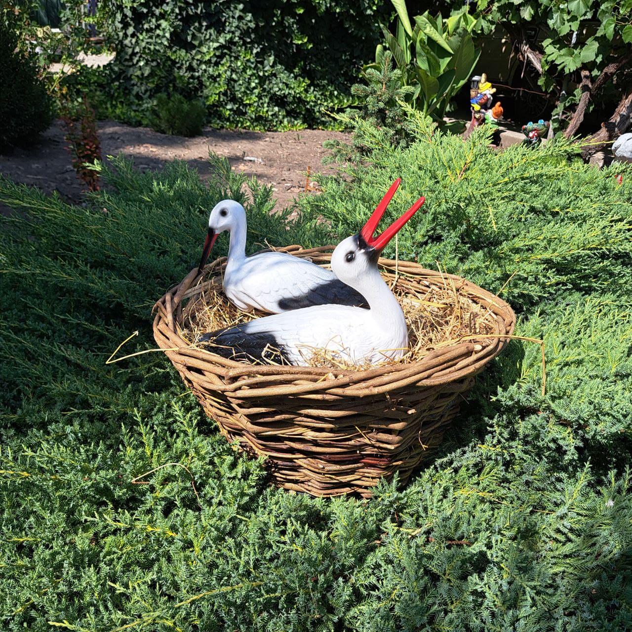 Садове гніздо для лелек з лози 24х44 см (3880)