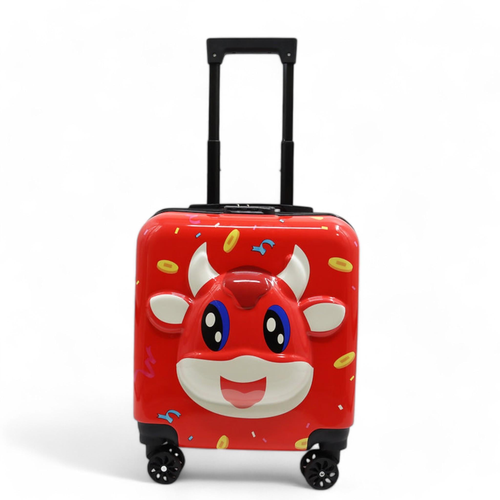 Валіза дитяча H&H Funny Cow Red ABS-пластик на 4 коліщатках з кодовим замком 35 л (S_D-21)