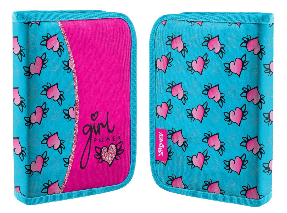 Пенал жесткий 1 Вересня одинарный без клапана HP-02 Heart Бирюзовый (532912)