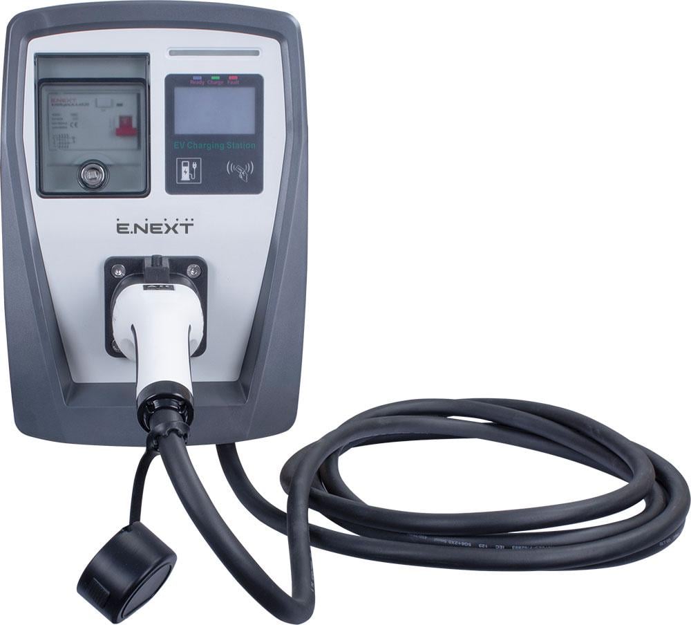Зарядная станция для электромобиля E.NEXT e.charge.pro.22T2C 3Ф 22кВт 10-32А 400В Type 2 кабель 5 м IP54 (p085204)