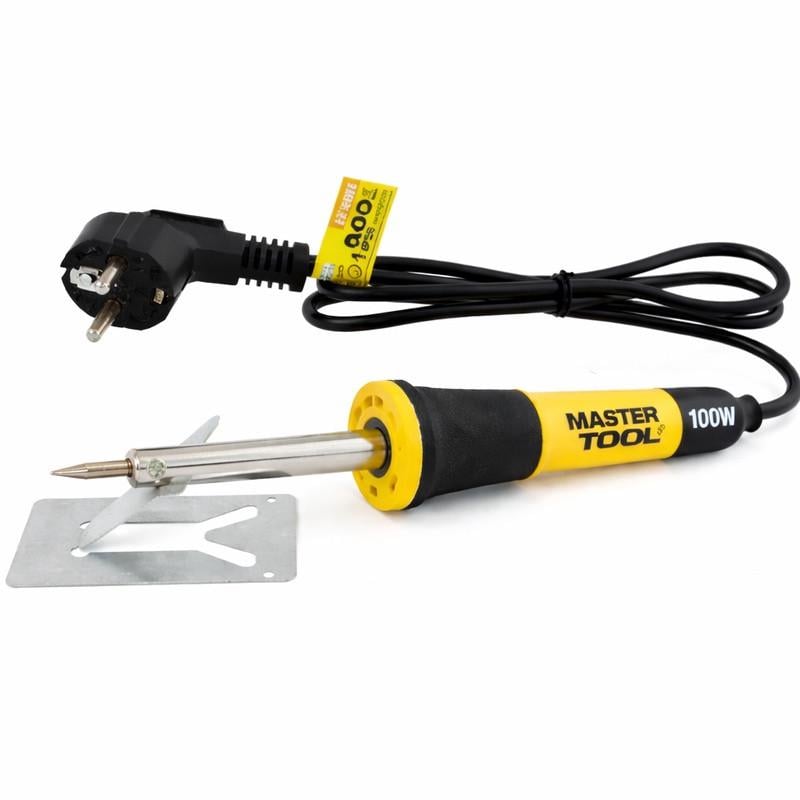 Паяльник электрический MasterTool 100 Вт 220V 450°C для пайки проводов и электроники (44-0010)