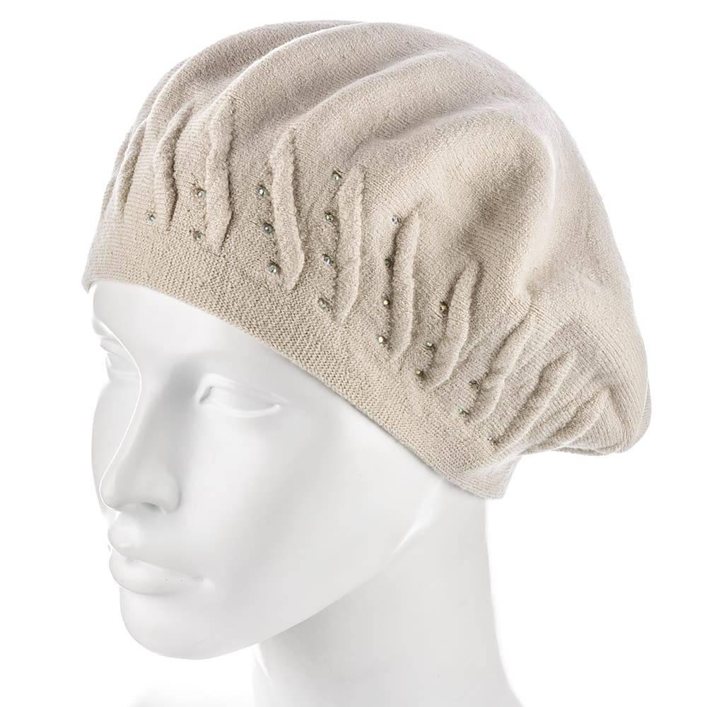 Берет женский Zolly ZH198 двойной тонкой вязки Латте