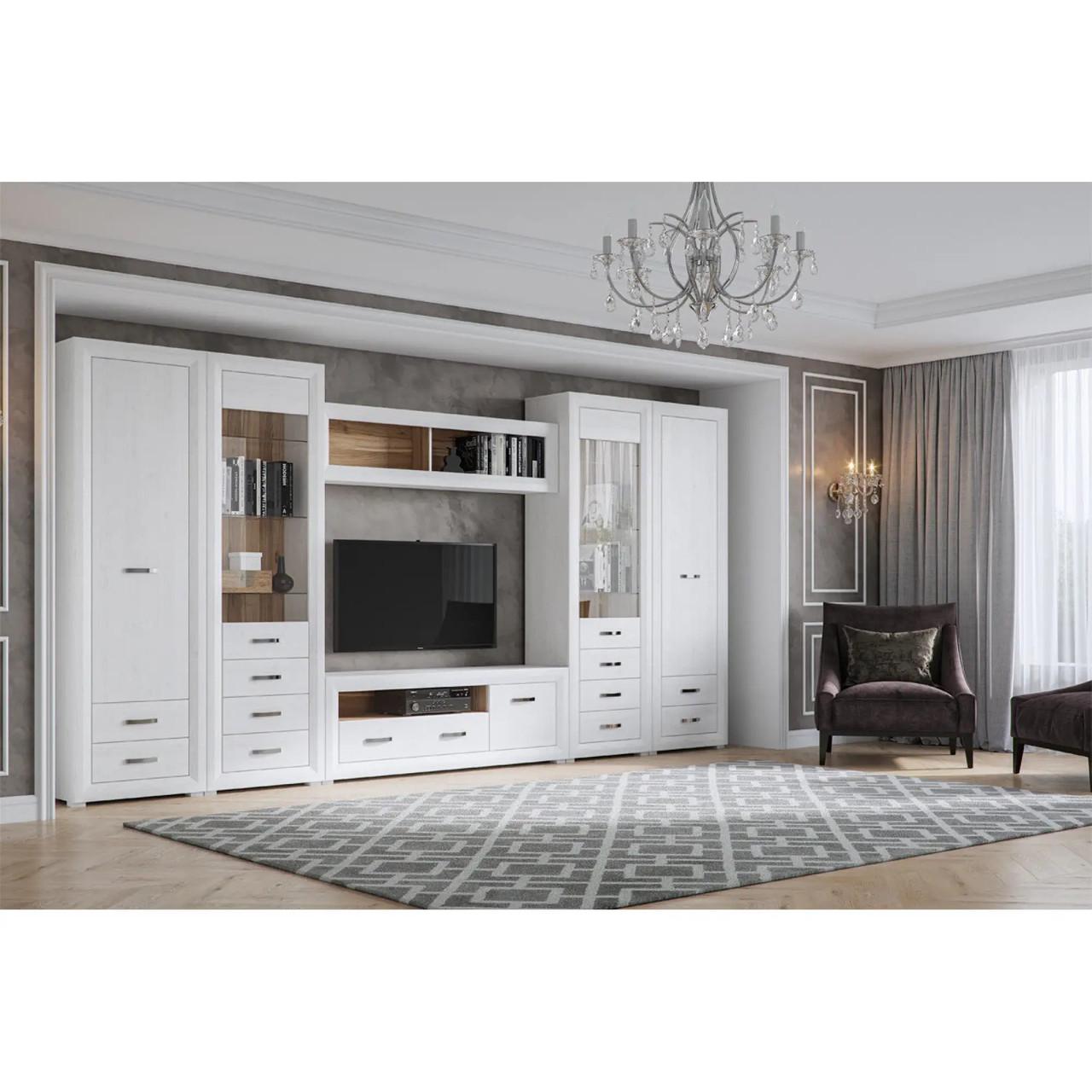 Пенал-вітрина з підсвіткою ВМК Маркус REG1W3S Джанні/Дуб кам'яний (GRB-1823) - фото 4