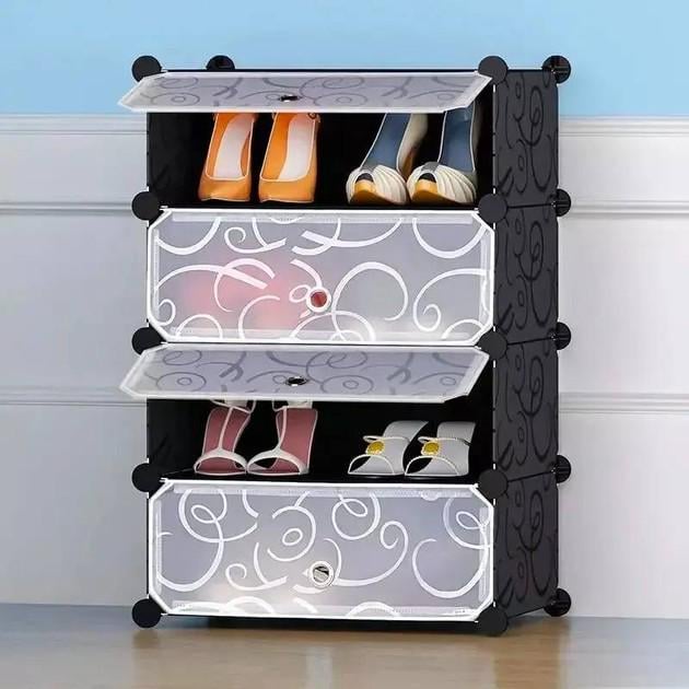 Шафа пластикова для взуття на 4 секції 37х37х73 см (17026) - фото 3
