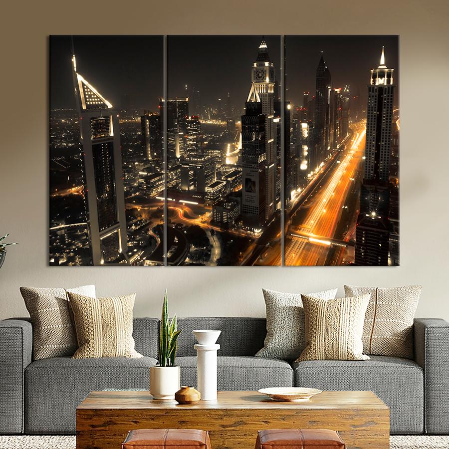 Картина міста Хмарочоси міста Дубай 78x48 см (A669-3)