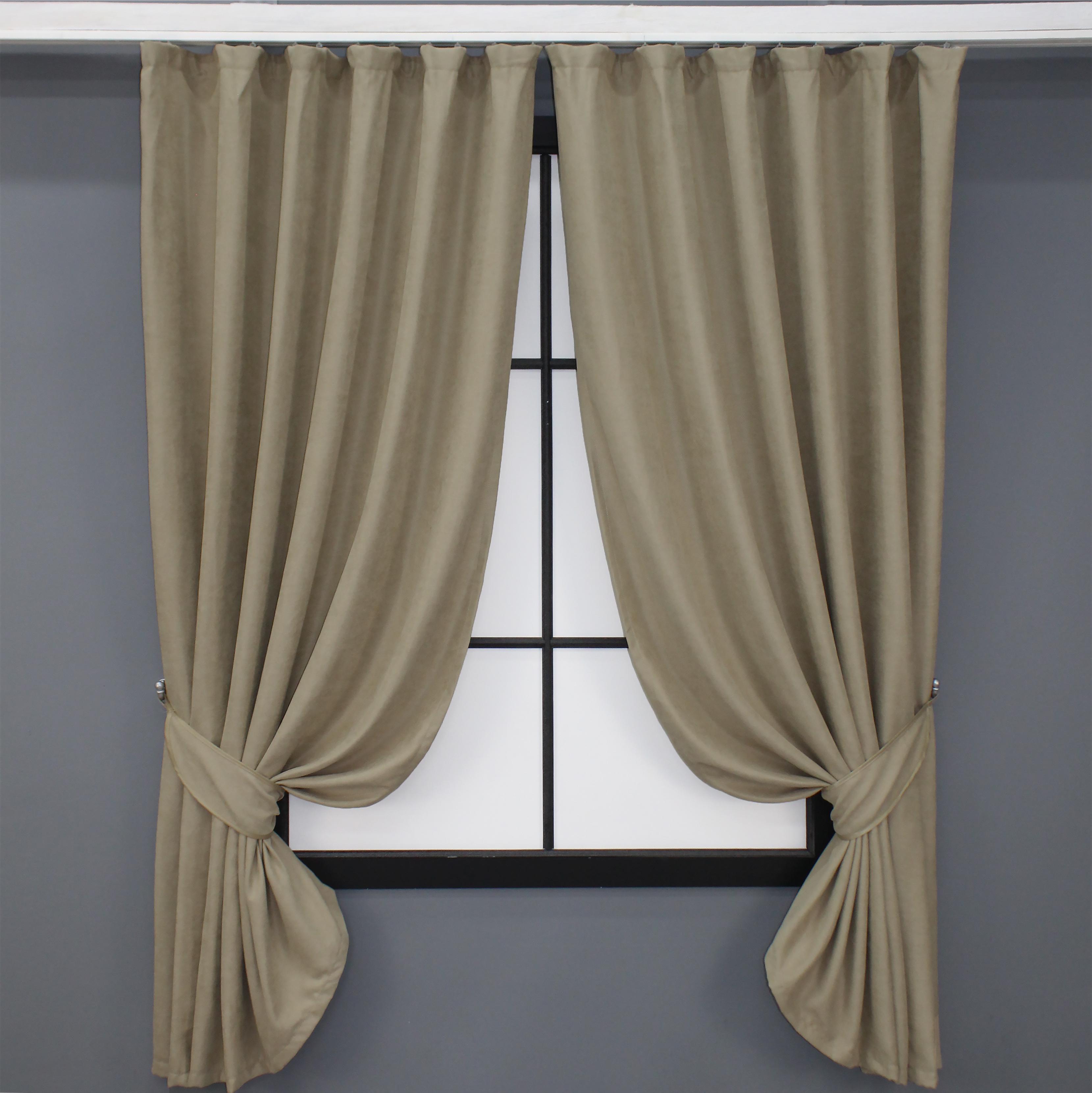 Комплект коротких штор VR-Textil Микровелюр SPARTA № 1196ш 140х170 см 2 шт. Бежевый (35-0105)