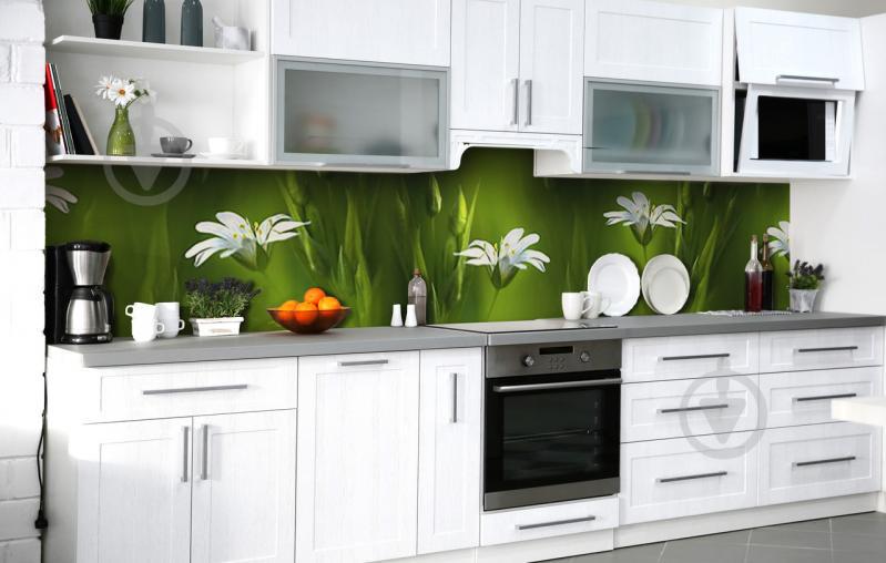 Скинали на кухню Zatarga «Цветочная находка» 600х2500 мм виниловая 3Д наклейка кухонный фартук самоклеящаяся