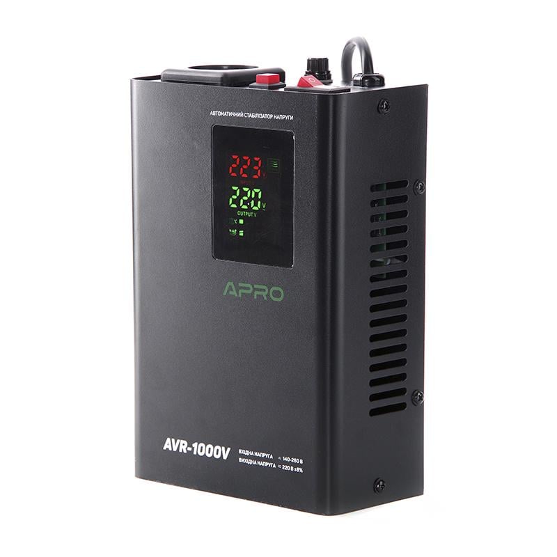 Стабілізатор напруги релейний APRO AVR-1000V підвісний 800 Вт (852009)
