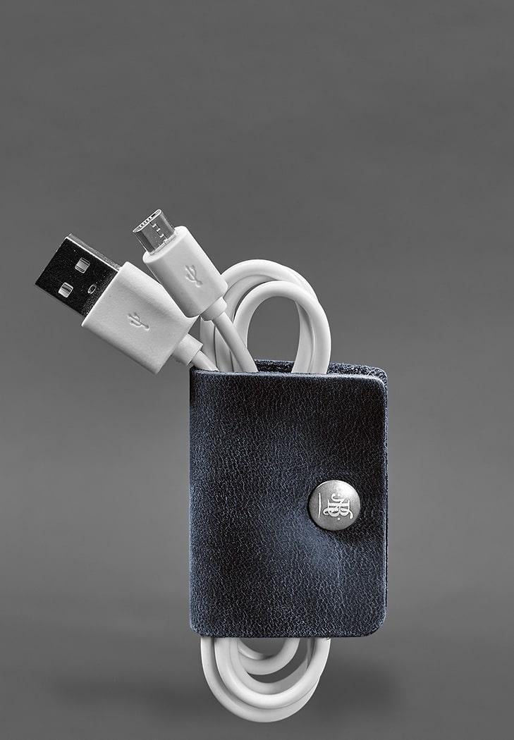 Держатель кожаный для наушников и проводов 2.0 Синий (A-031929) - фото 2 Держатель кожаный для наушников и проводов 2.0 Синий (A-031929) - фото 2