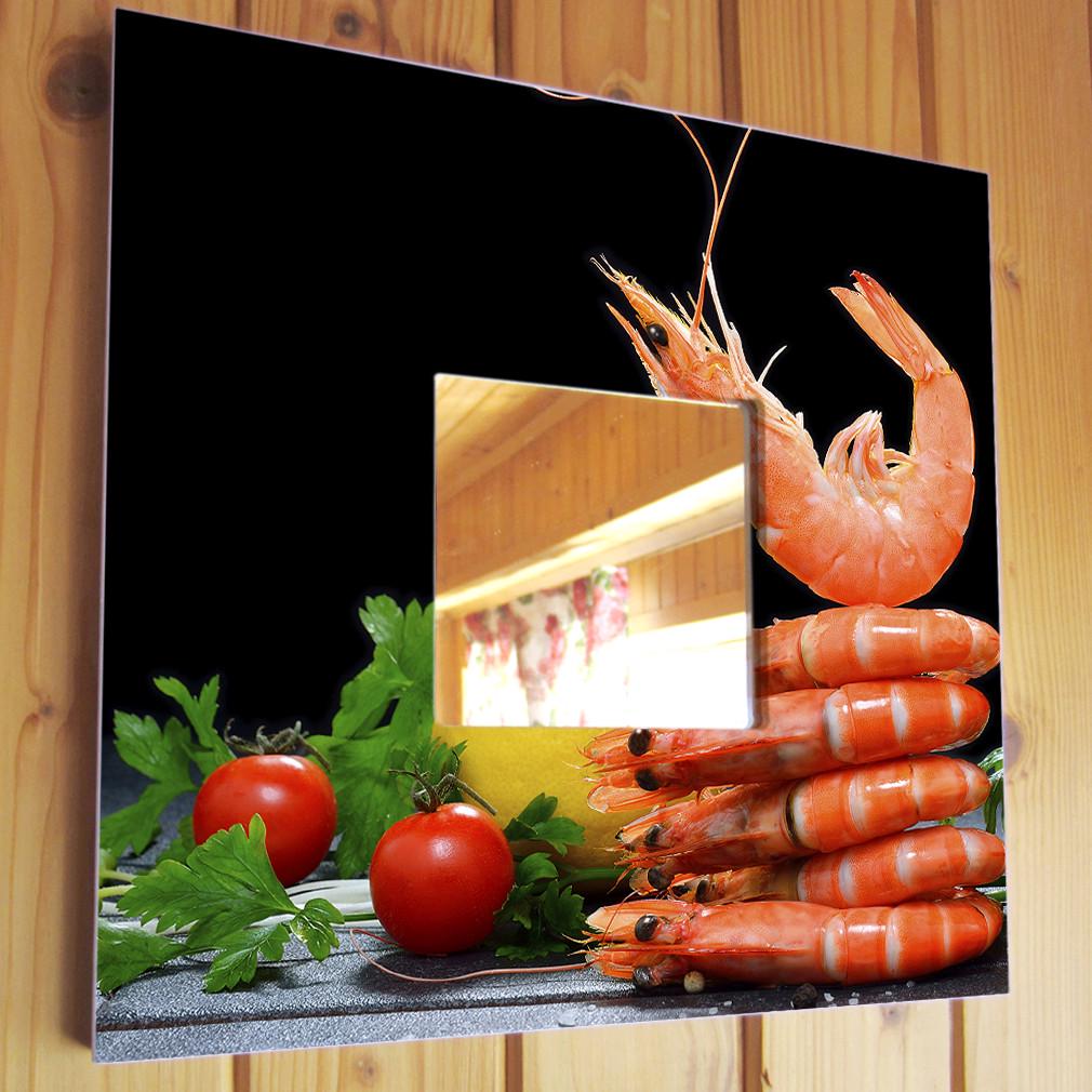 Зеркало декоративное Красивые креветки 260х260 мм (M04217)