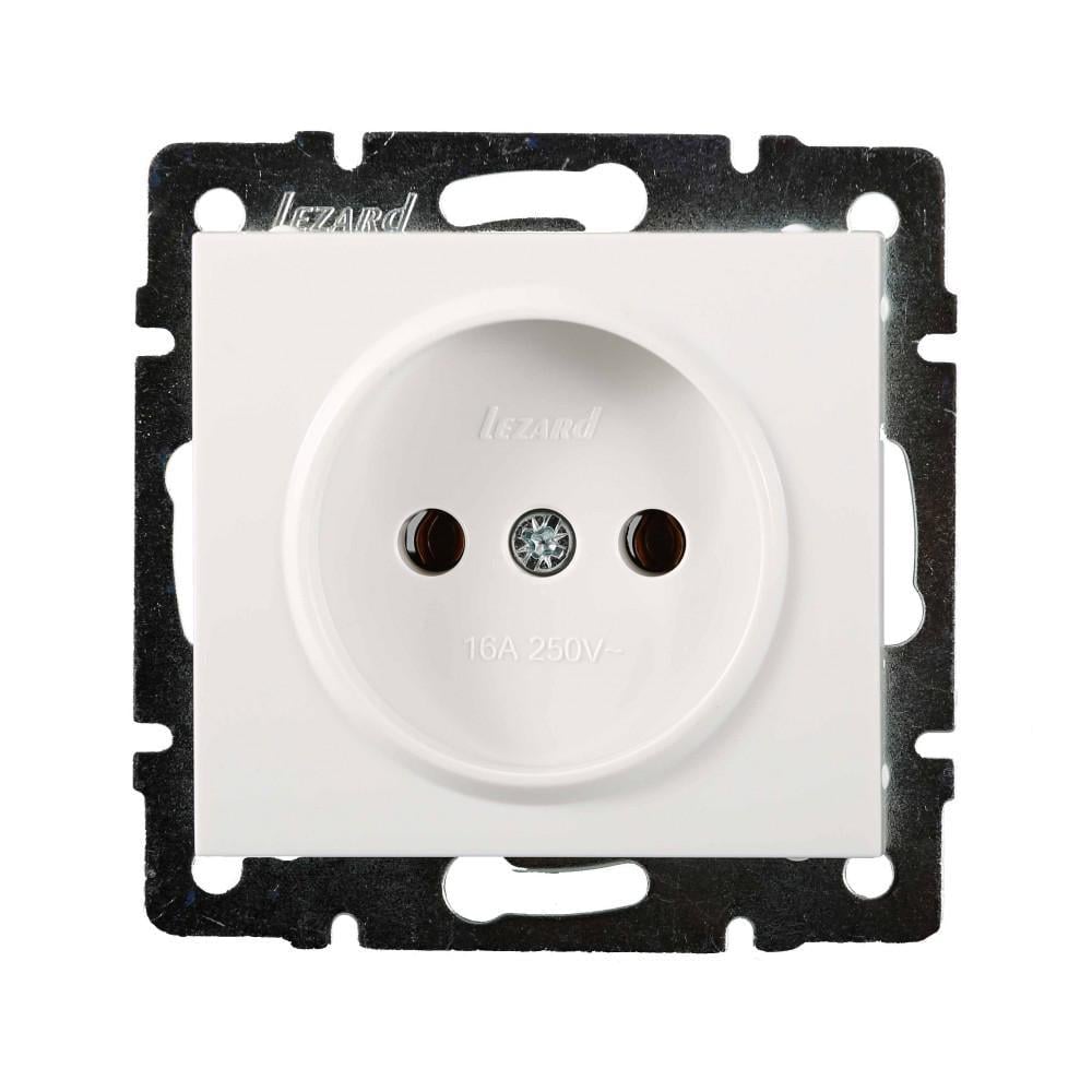 Розетка Lezard Rain 1-я без рамки Белый (703-0288-121В)