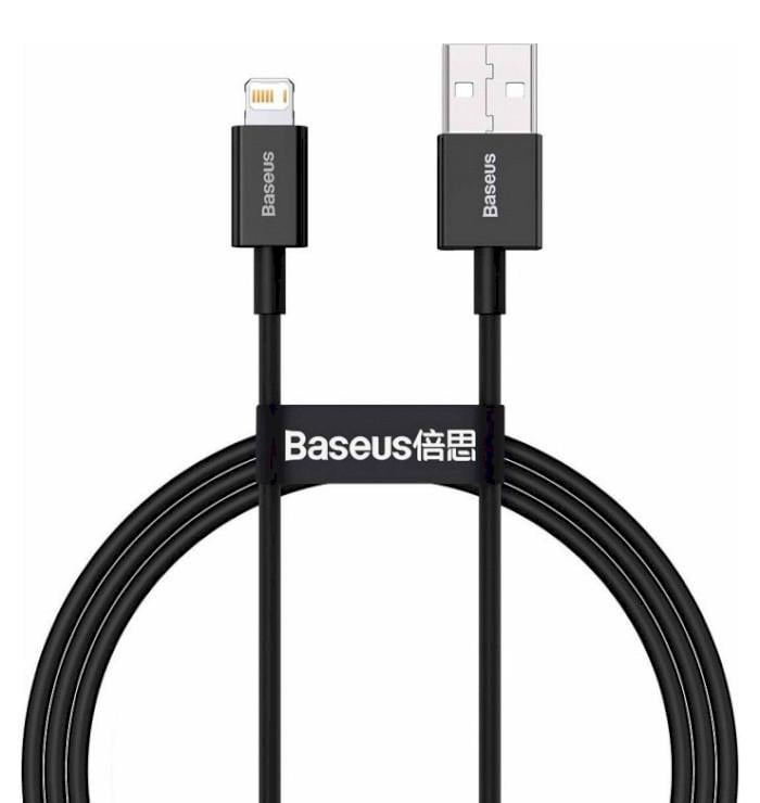 Кабель для зарядки смартфона Baseus USB-Lightning 1 м 2.4 А Чорний (CALYS-A01)