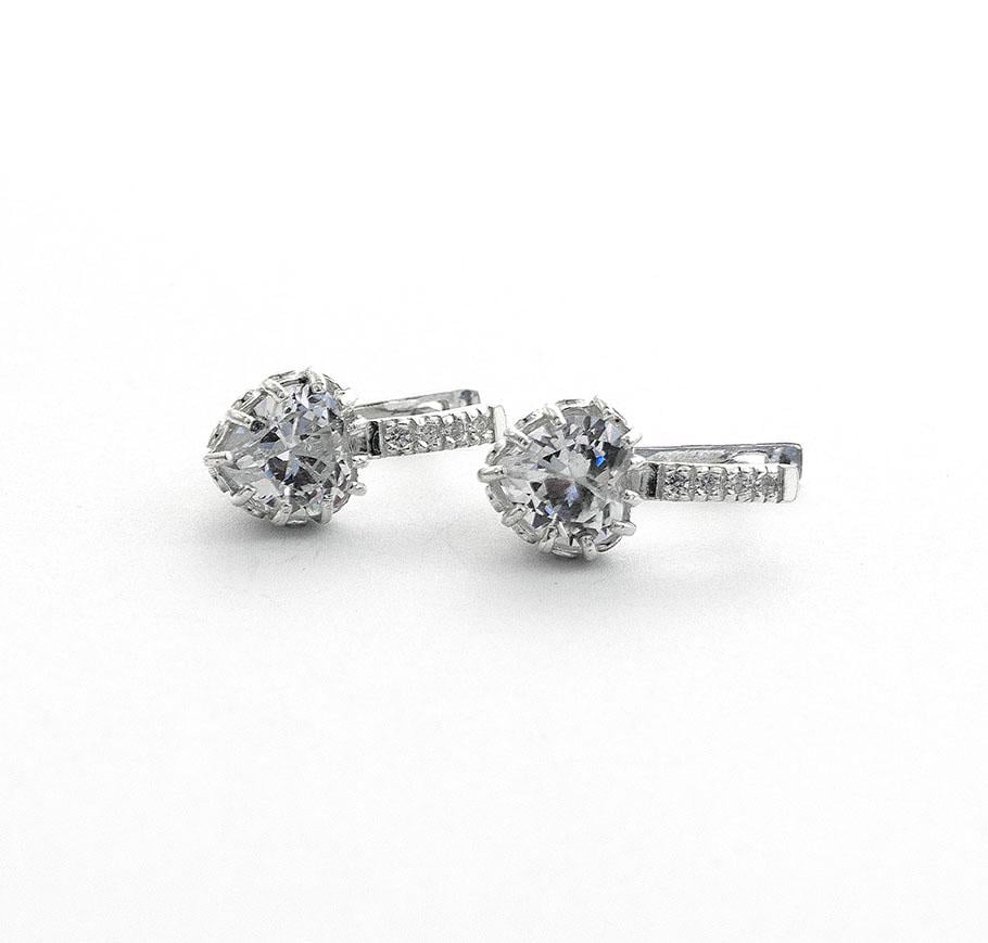 Серьги серебряные Maxi Silver 8093 с камнем сердце (88093)