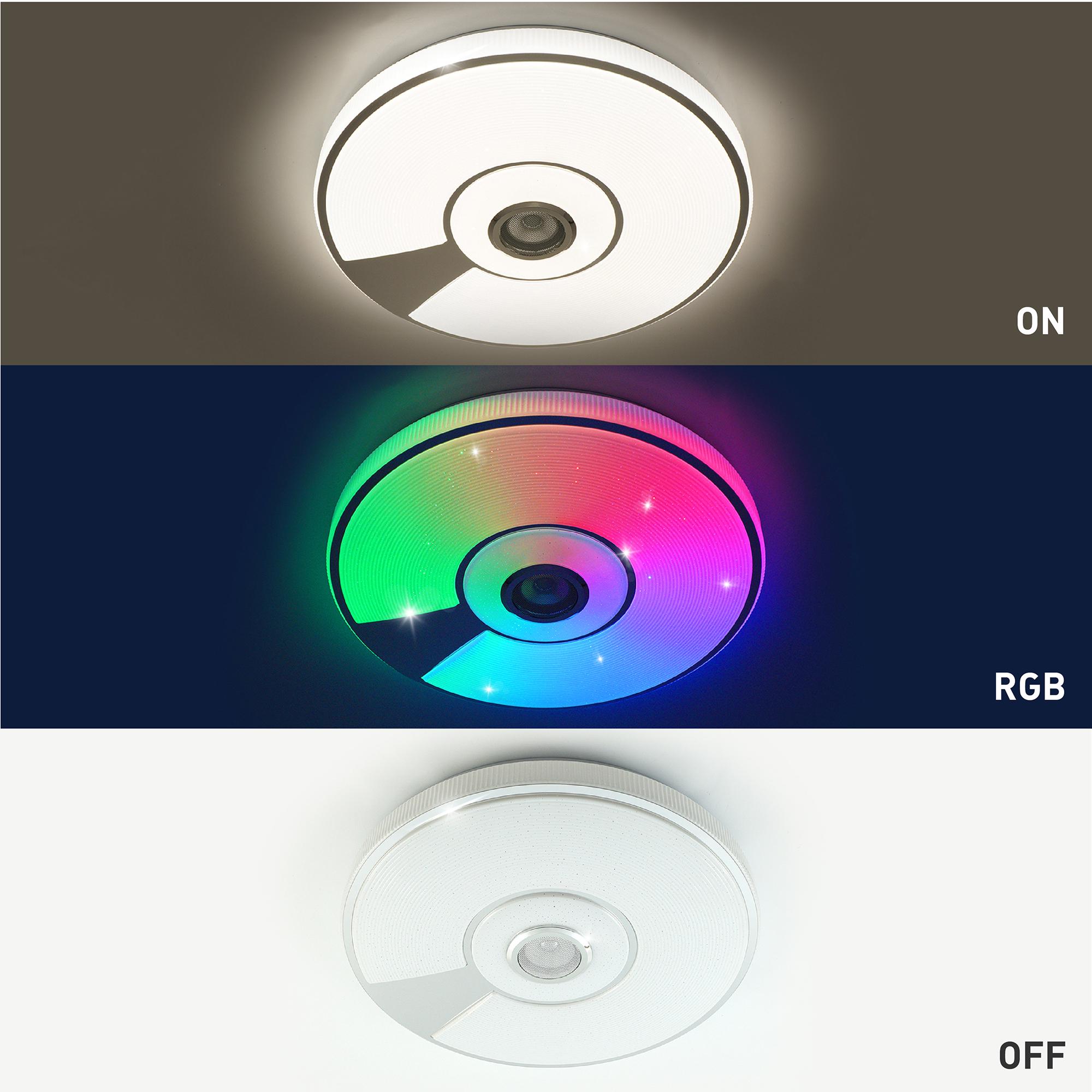 Люстра світлодіодна музична ESLLSE SONG R RGB 80 Вт 480x75 мм Білий (10453-1) - фото 3