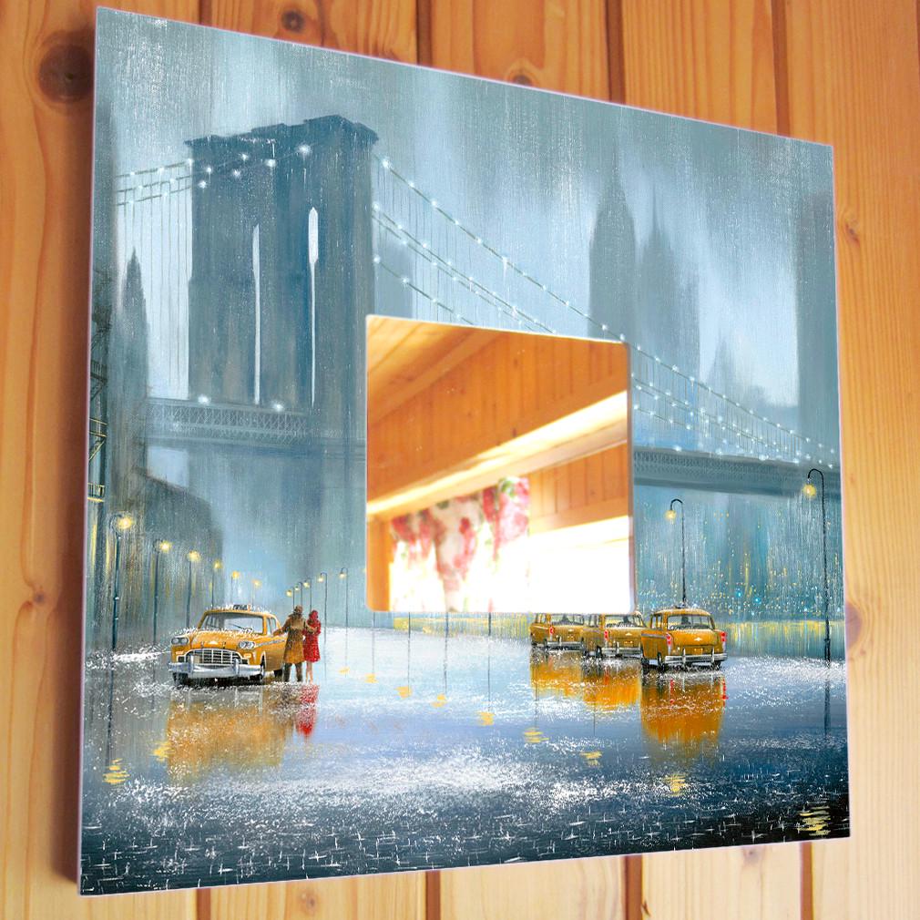 Зеркало декоративное Бруклинский мост такси 260х260 мм (M00066) Зеркало декоративное Бруклинский мост такси 260х260 мм (M00066)