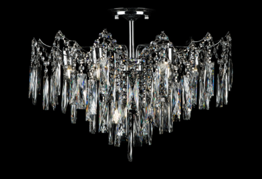 Хрустальная люстра L1474/9 CR Белый/Хром (AN000235)