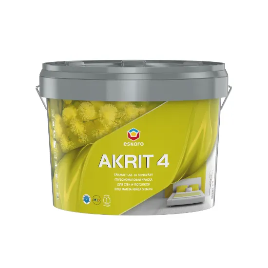 Краска интерьерная для стен и потолка Eskaro Akrit 4 2,85 л В1 Белый (1546335900)