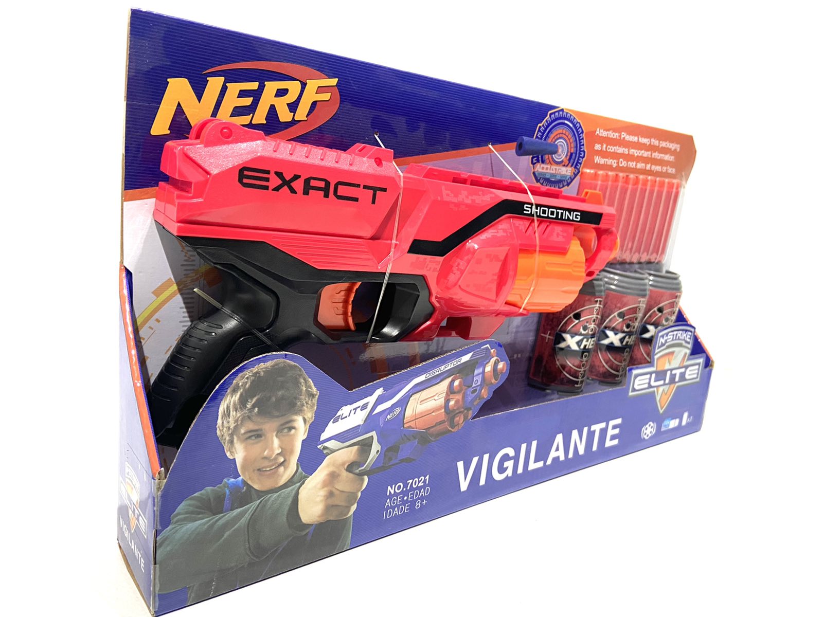 Бластер Nerf 7021 на поролонових кулях з мішенями 30 см Червоний (7021)