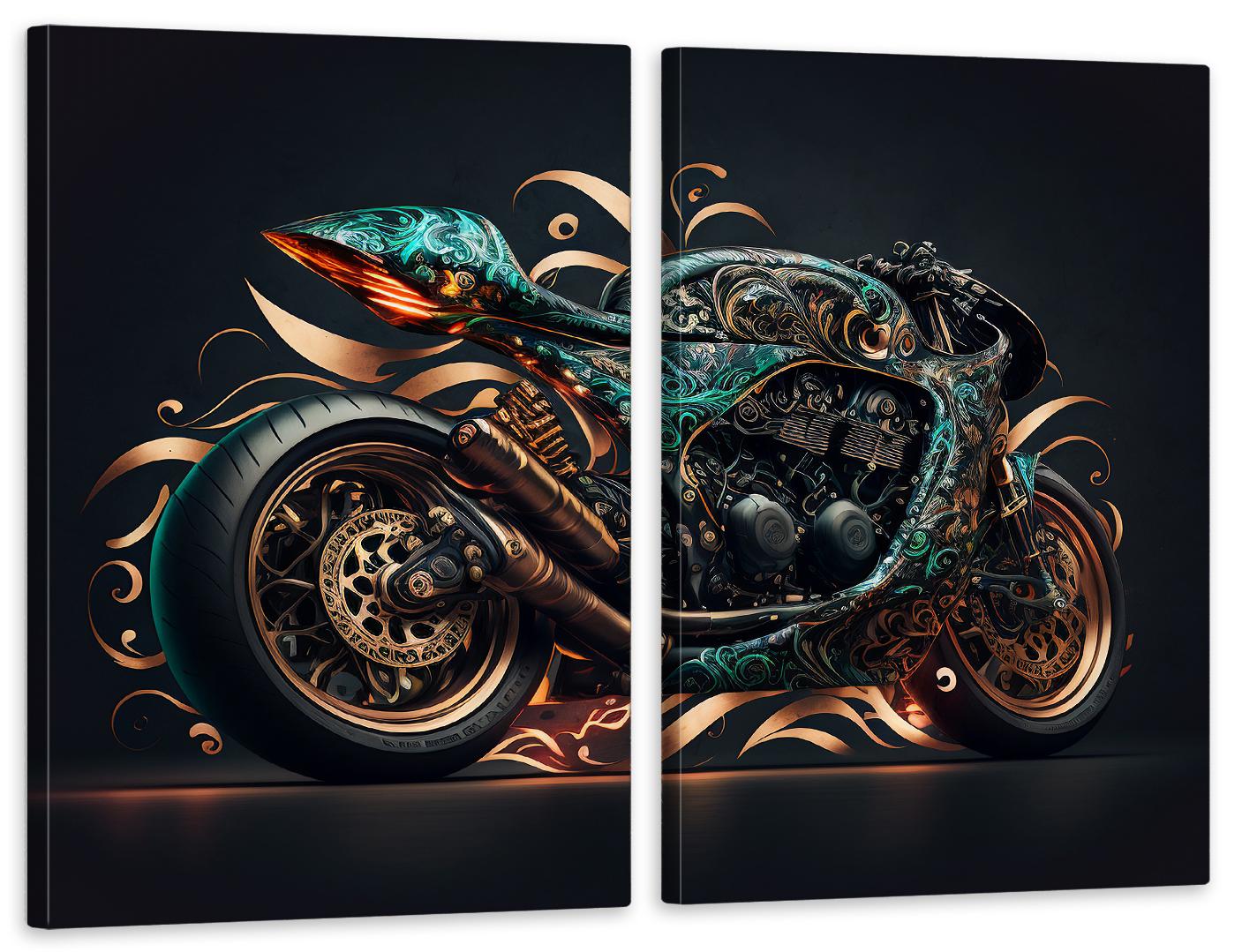 Картина модульная в гостиную/спальню Мотоцикл 70х102 см (TLV-2_129)